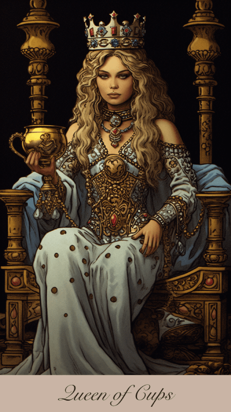 Queen Of Cups Tarot Card Meaning Learn The Meaning Behind Queen Of